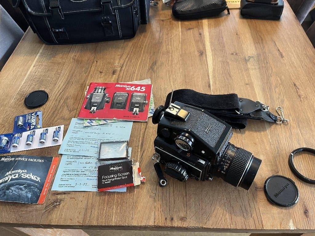 Mamiya M645 + Mamiya-Sekor C 55mm f/2.8 – complete set, Audio, Tv en Foto, Ophalen, Gebruikt, Spiegelreflex, Overige Merken