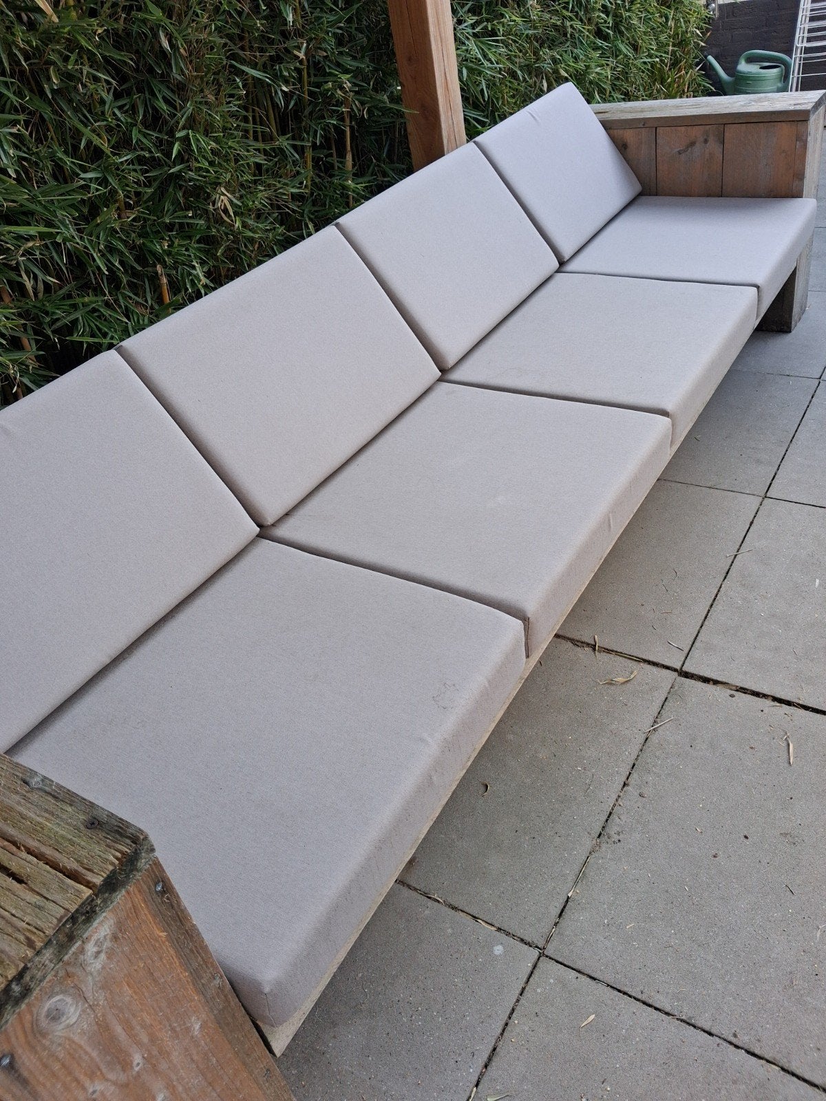 Steigerhouten loungeset met kussens, Ophalen, 5 zitplaatsen, Gebruikt, Steigerhout