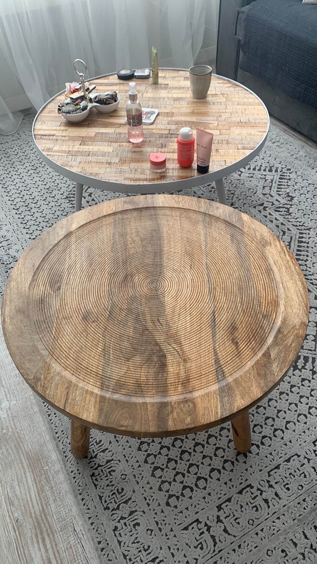 bijzettafel zuiver, Ophalen, Zo goed als nieuw, Rond, 50 tot 100 cm