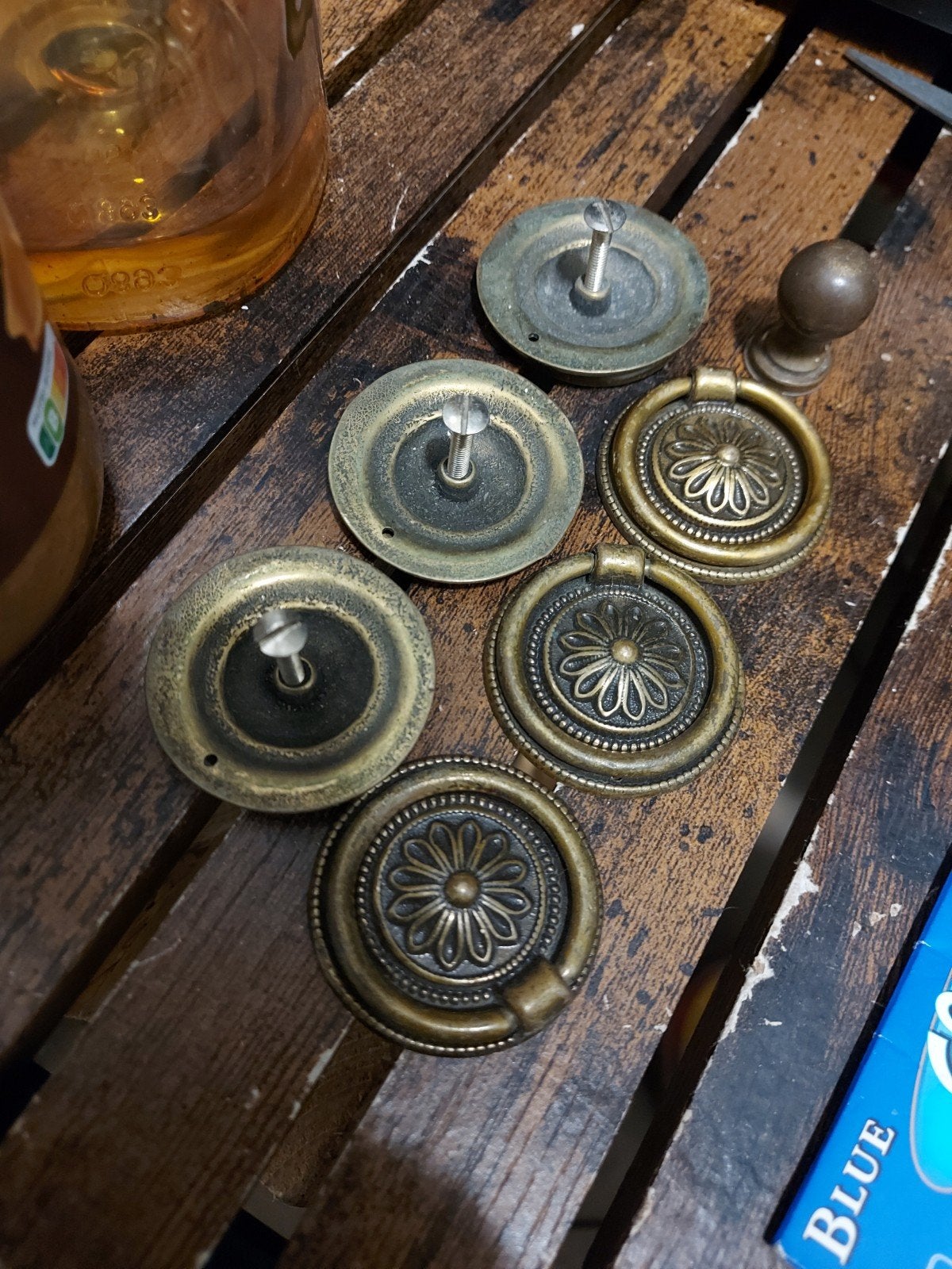 Antieke messing meubelgrepen -, Ophalen of Verzenden