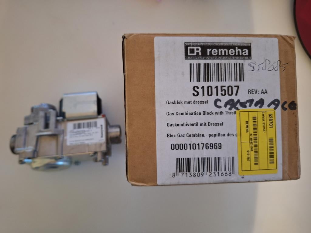 Remeha gasblok met drossel S101507 - Nieuw in dois, 20 tot 100 liter, Ophalen of Verzenden, Nieuw, Minder dan 3 jaar oud