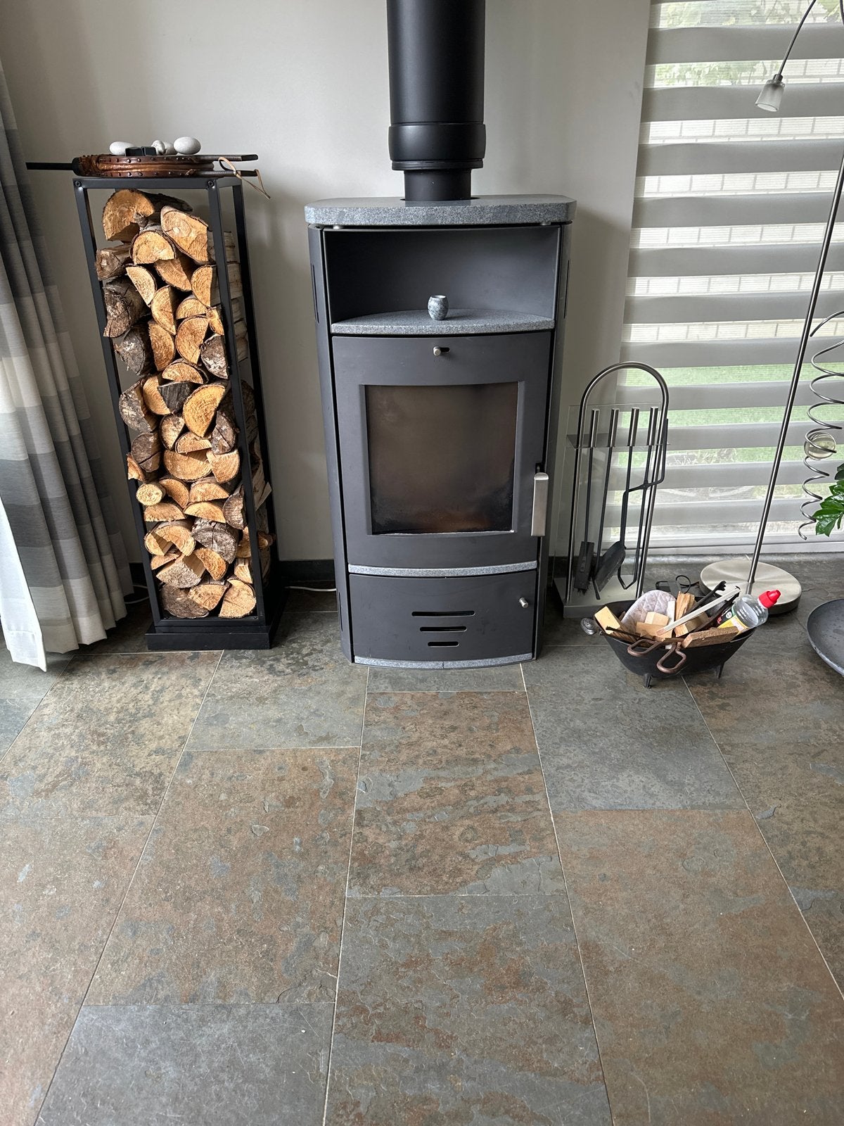 Houthaard - 6 kW - speksteen € 475.00, Gebruikt, Ophalen of Verzenden, Vrijstaande haard, X