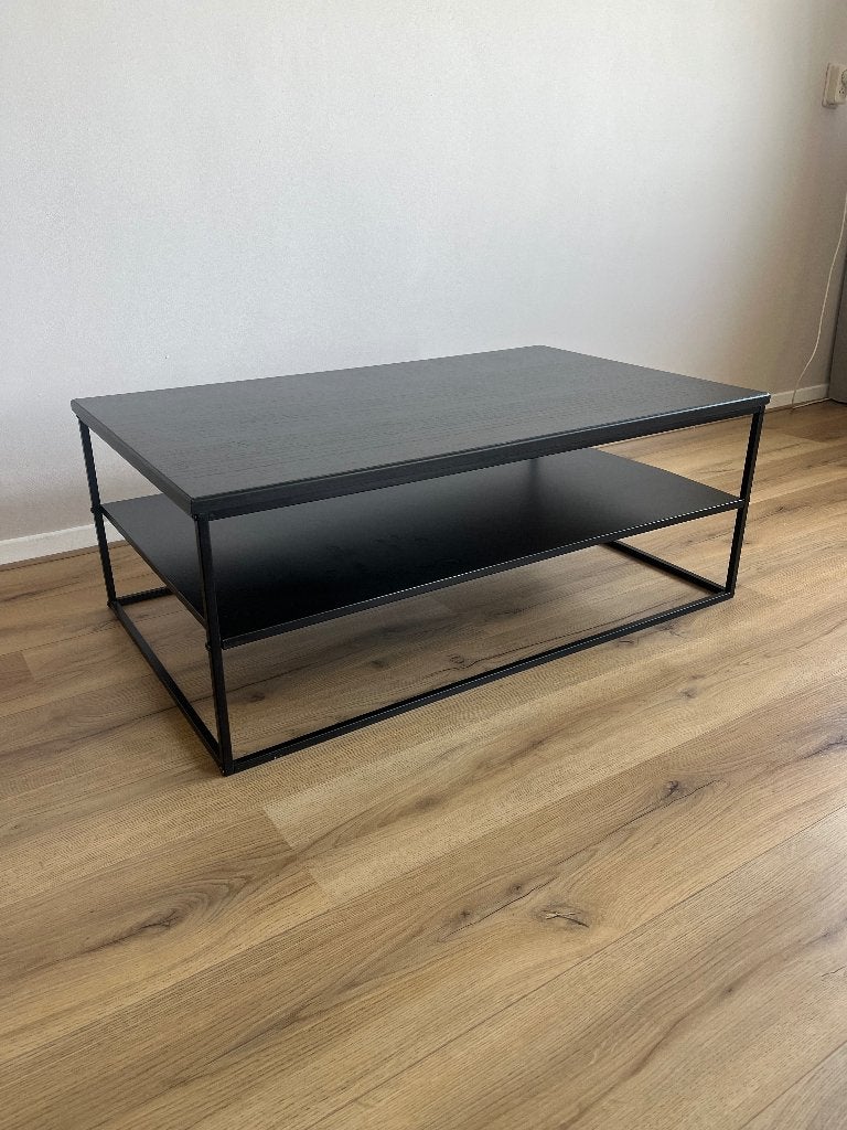 Zwarte salontafel met twee lagen - Xenos, Gebruikt, 100 tot 150 cm, 50 tot 100 cm, Modern