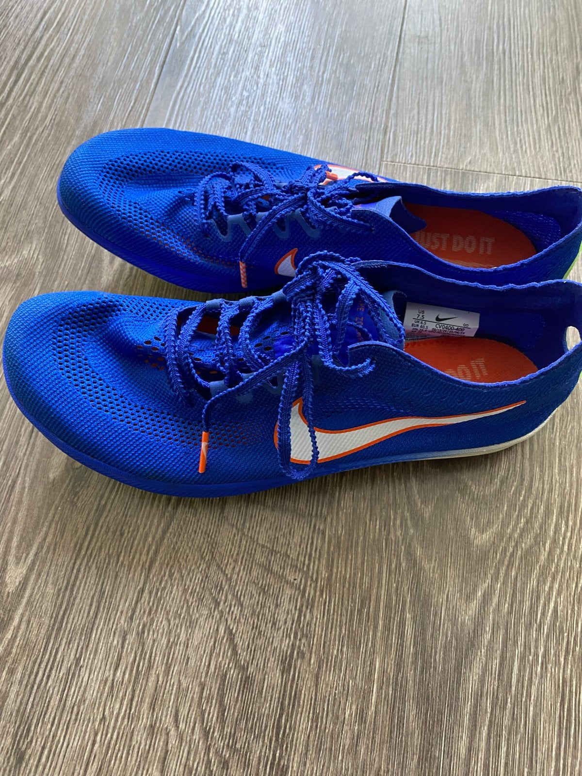 Nike ZoomX Dragonfly Racer Spikes Blauw Wit Unisex Maat 41,5, Nike, Ophalen of Verzenden, Zo goed als nieuw, Spikes