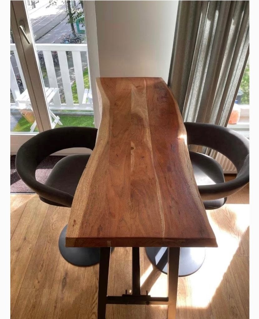 Bar table plus 2 chair, Ophalen, Eikenhout, 50 tot 100 cm, Zo goed als nieuw