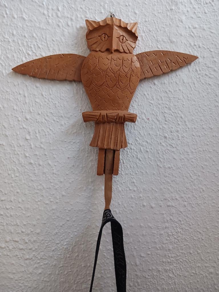 Houtsnijwerk Uil als wandhaak, Antiek en Kunst, Ophalen of Verzenden
