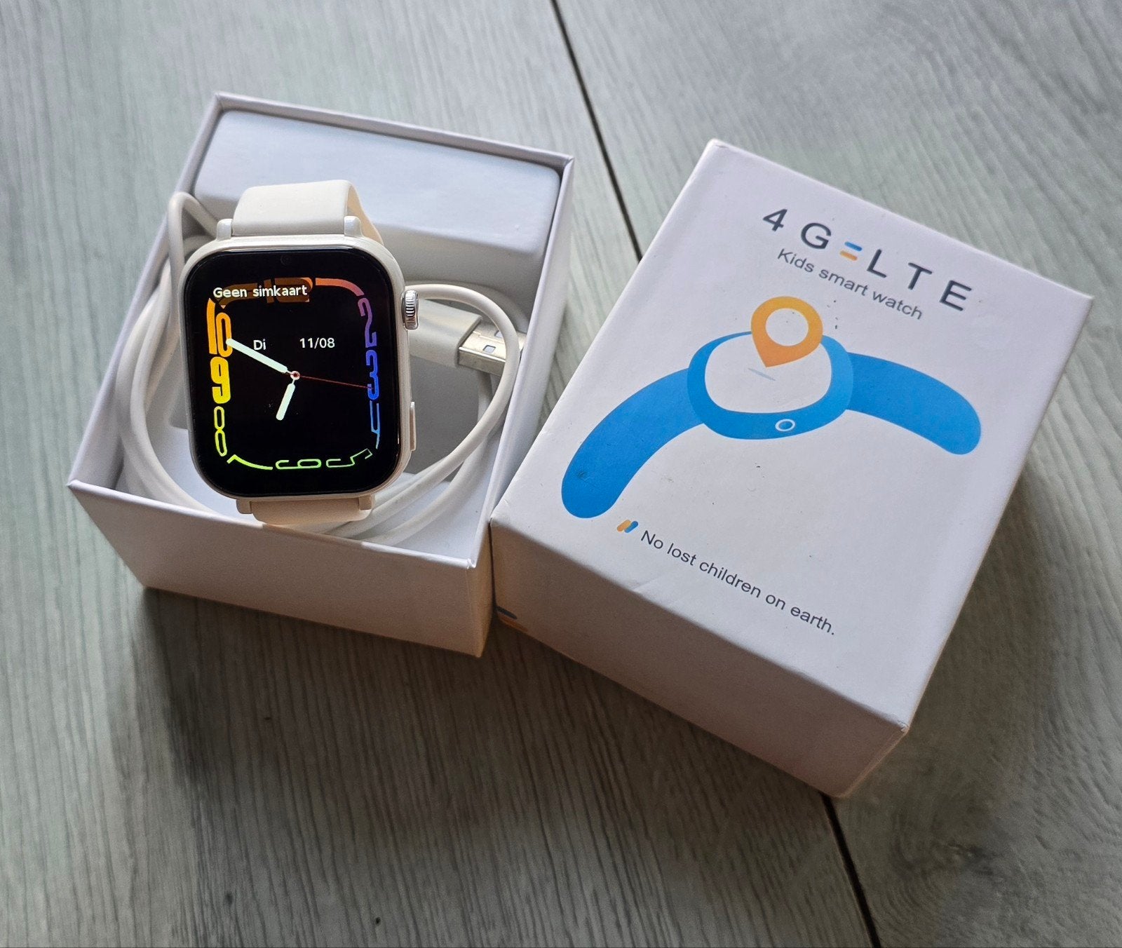 4G LTE Kids Smartwatch - Wit - exclusief simkaart, Wit, Ophalen of Verzenden, Zo goed als nieuw, Android