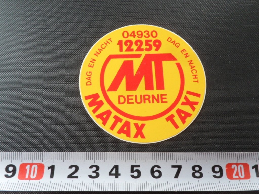 sticker  Deurne MATAX TAXI  04930-12259, Verzamelen, Ophalen, Zo goed als nieuw