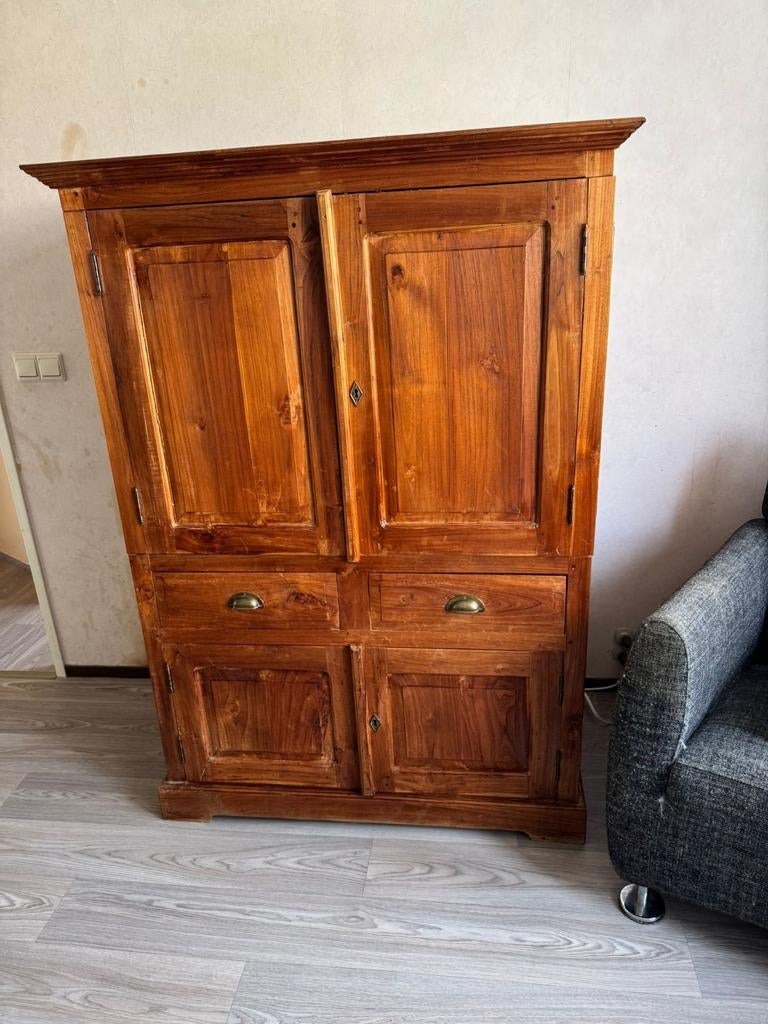 Mooi teak houten tv kast, Huis en Inrichting, Ophalen, 100 tot 150 cm, Teakhout, Zo goed als nieuw