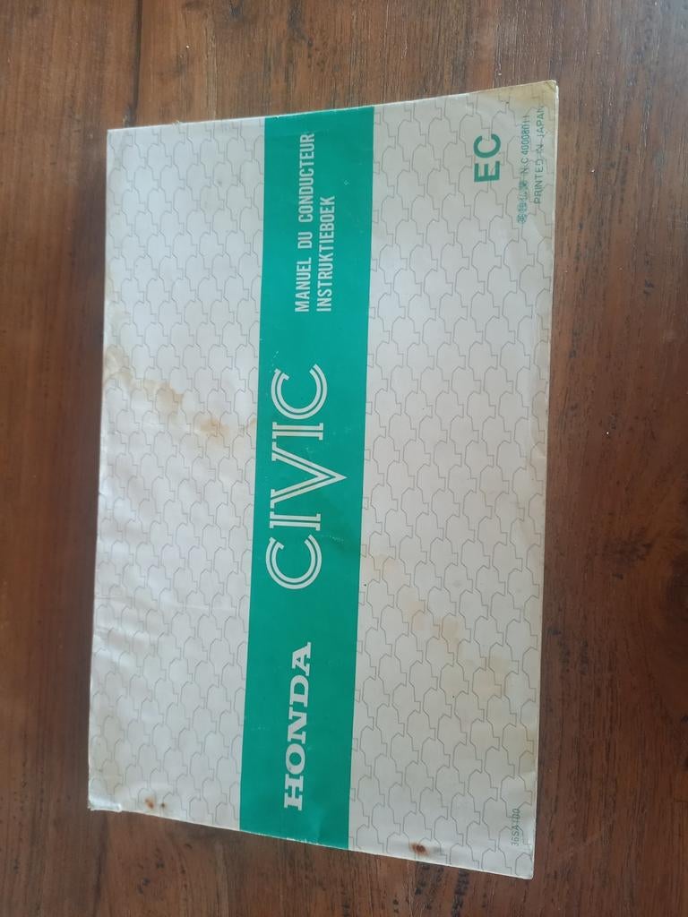 Handleiding HONDA CIVIC EC 1980, Ophalen of Verzenden