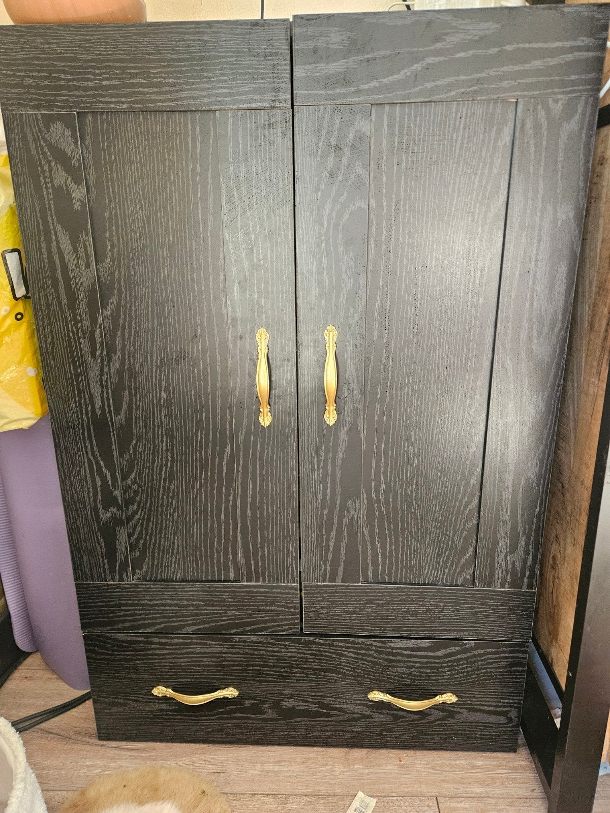 Zwarte Kast, Ophalen, Modern, Klassiek, Gebruikt, Met deur(en)