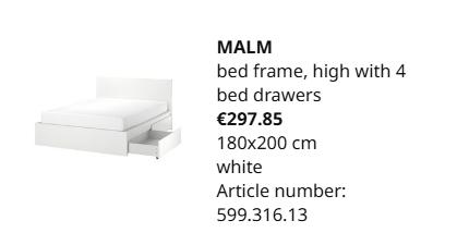 MALM double bed Ikea bed white, Ophalen, Wit, Tweepersoons, Zo goed als nieuw