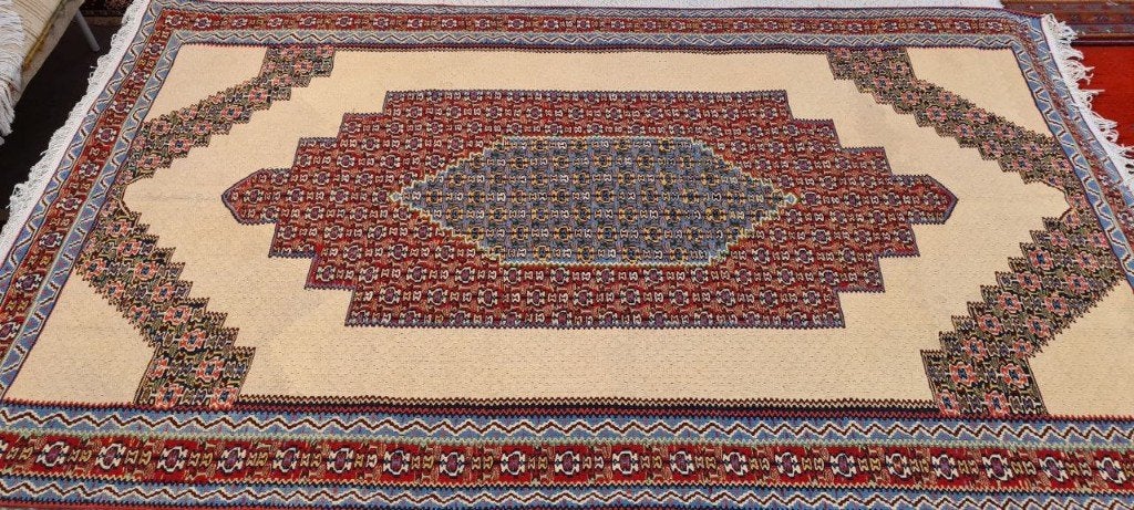 Senneh kelim Perzisch tapijt 247 x 150/wandkleed/vloerkleed, Www.simatapijten.nl, 150 tot 200 cm, Ophalen of Verzenden, Info@simatapijten.nl