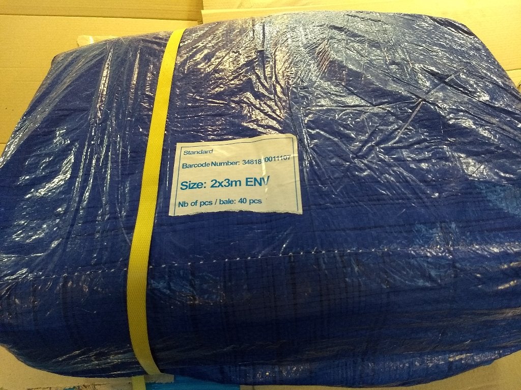 Totaalpakket 40 zeilen 200x300 cm kleur blauw in verpakking, Doe-het-zelf en Verbouw, Isolatie en Afdichting, Nieuw, 15 m² of meer