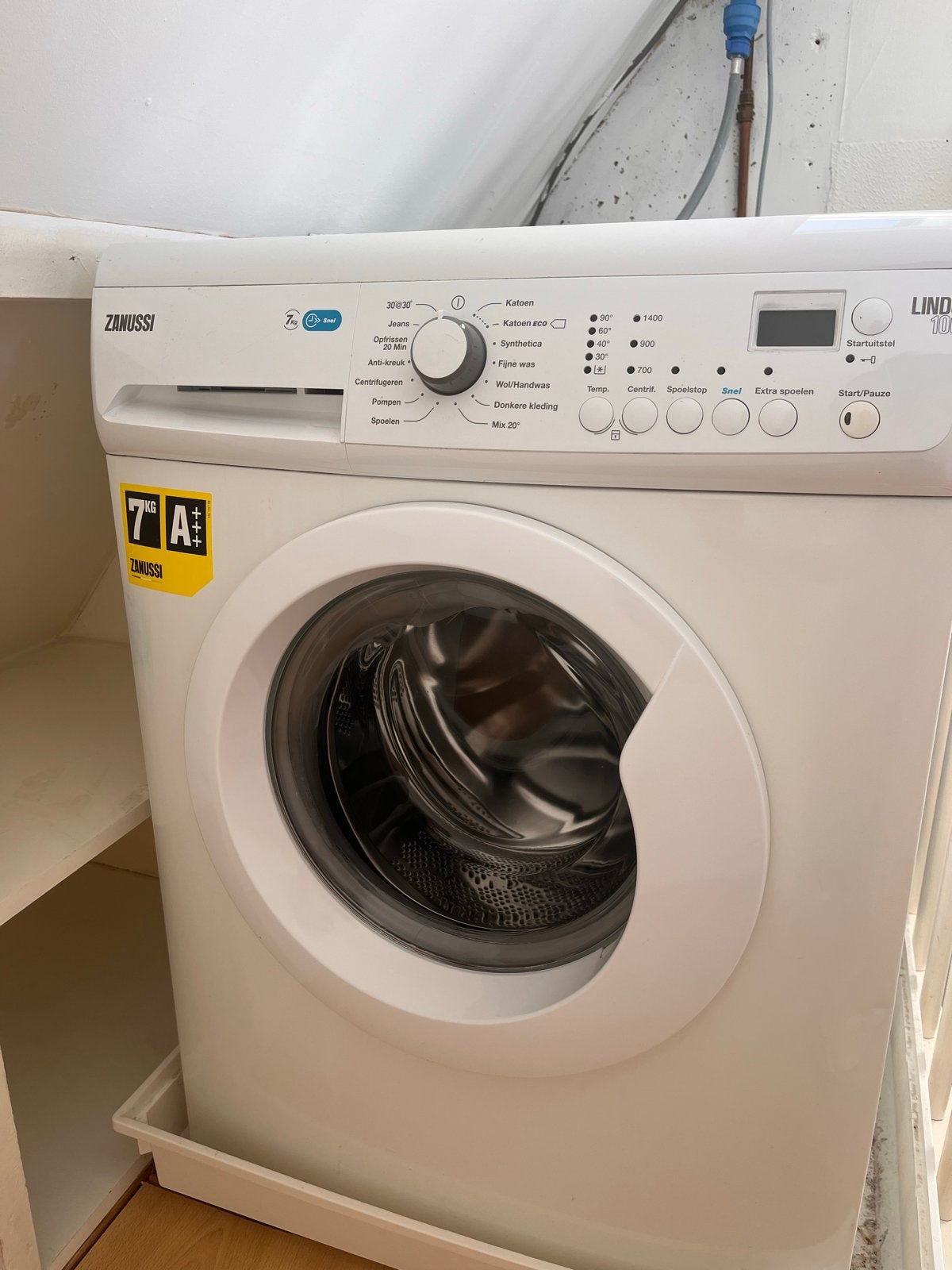 Zanussi Lindo 100 Wasmachine 7kg A++, Witgoed en Apparatuur, Ophalen, Gebruikt, 85 tot 90 cm, 1200 tot 1600 toeren