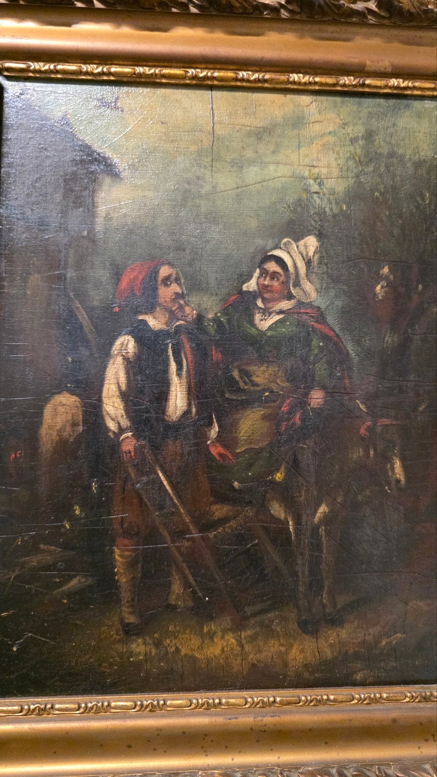 Antiek romantisch schilderij, Ophalen