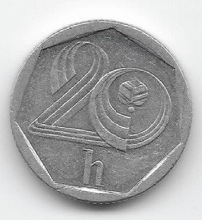 Tsjechië 20 haleru 1993 (kasteel) KM# 2.1, Ophalen of Verzenden, Overige landen, Losse munt