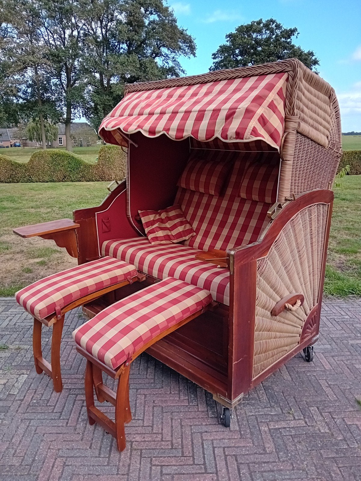 Luxe Strandkorf / Tuin Cocoon, Tuin en Terras, Tuinstoelen, Ophalen, Gebruikt, Wicker, Verstelbaar