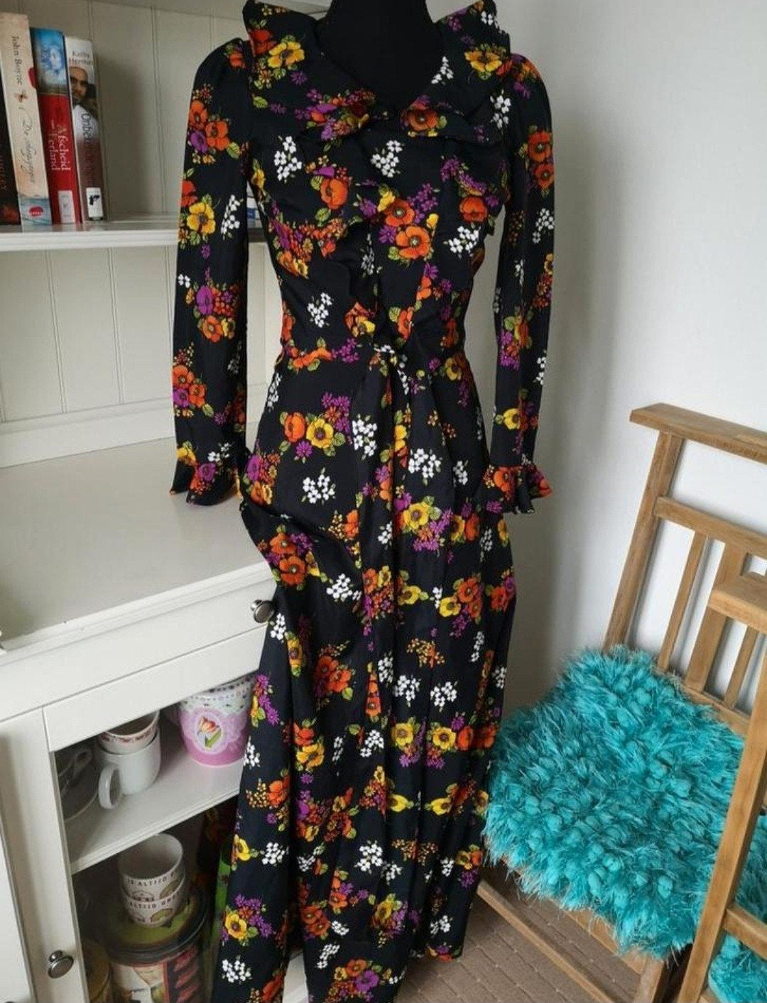 Leuke vintage maxi dress, Overige kleuren, Ophalen of Verzenden, Maat 34 (XS) of kleiner, Gedragen