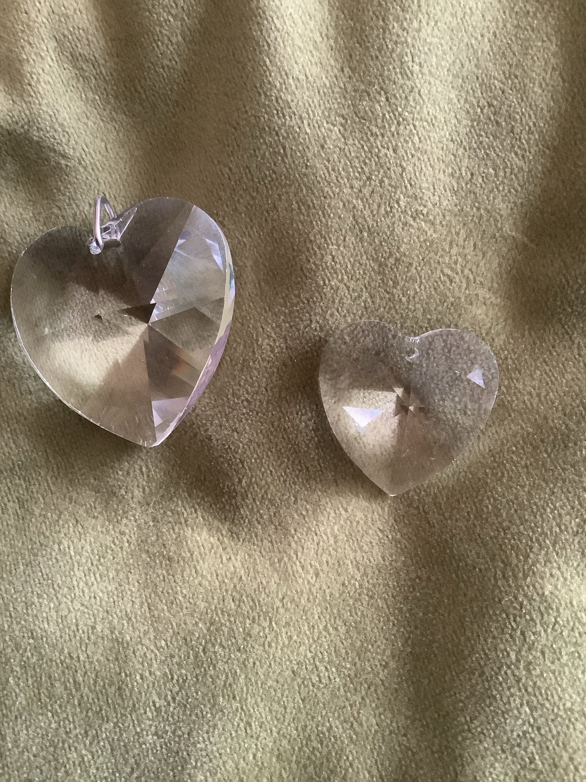 2x Glazen Hartjes Hangers - swarowski, Antiek en Kunst, Ophalen of Verzenden