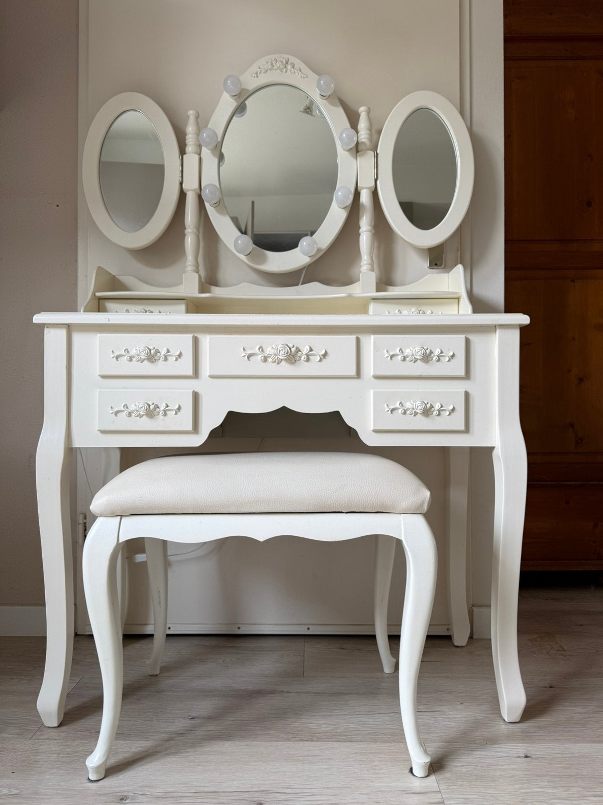 make up tafel met spiegels licht krukje, Ophalen, Gebruikt, 50 tot 100 cm, Minder dan 100 cm