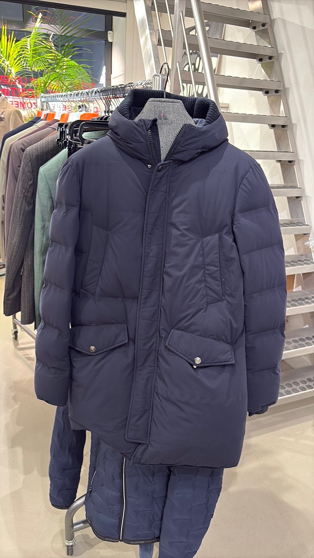 Donkerblauwe donsgevoerde Kired parka maat 50, Ophalen of Verzenden, Gedragen, Maat 46/48 (XL) of groter, Blauw