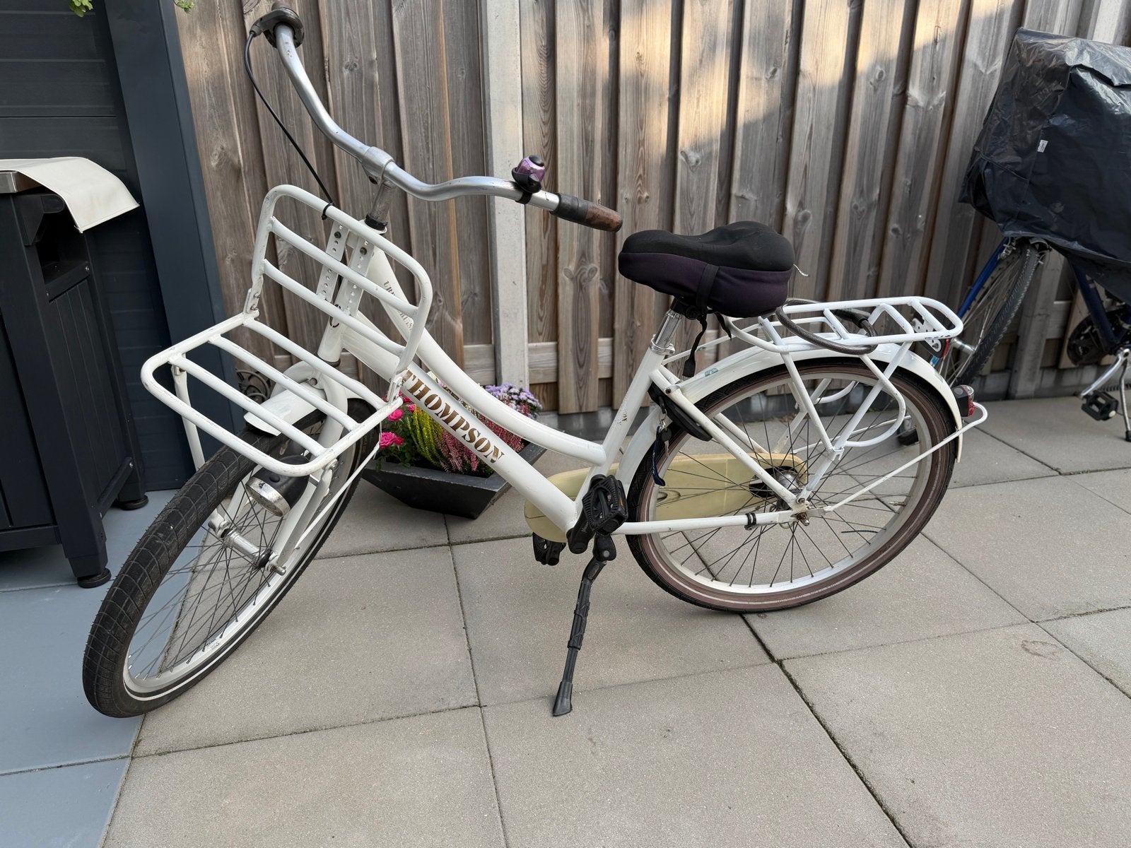 Witte Thompson Damesfiets met Voordrager, Fietsen en Brommers, Terugtraprem, Ophalen, Overige merken, 53 tot 56 cm