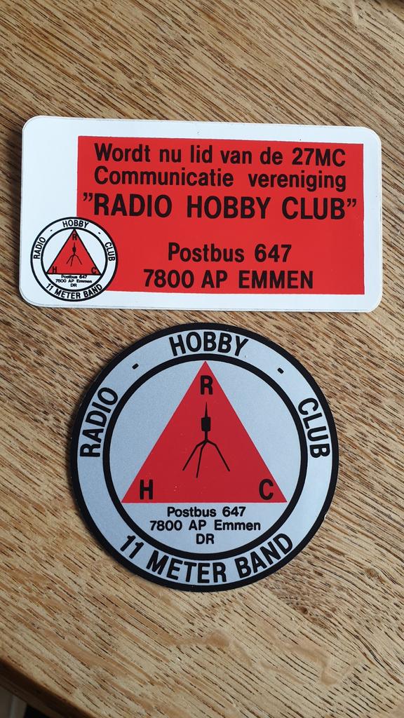Stickers 27mc radio hobby club  EMMEN, Ophalen of Verzenden
