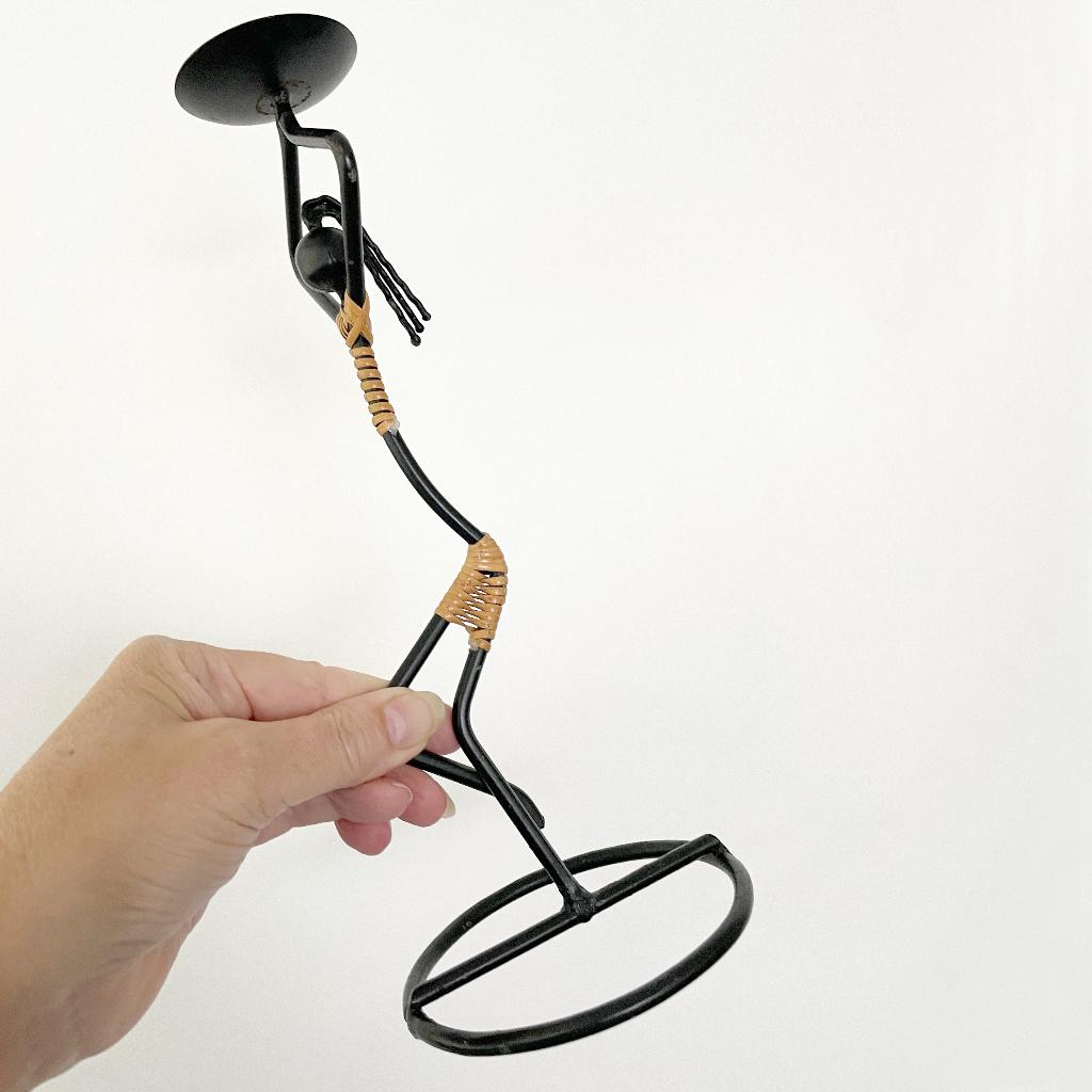Deense Laurids Lonborg KANDELAAR Mid Century String Figure, Overige materialen, Gebruikt, 50 tot 75 cm, Zwart