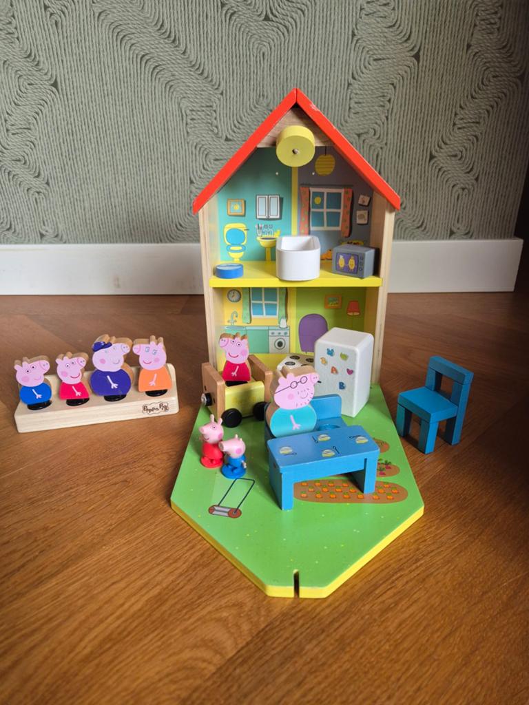 Superleuk Peppa Pig Huis met bewoners en meubels, Ophalen of Verzenden