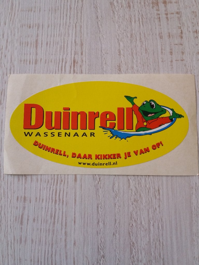 sticker Duinrell, daar kikker je van op ! te WASSENAAR, Ophalen of Verzenden, Zo goed als nieuw, Bedrijf of Vereniging