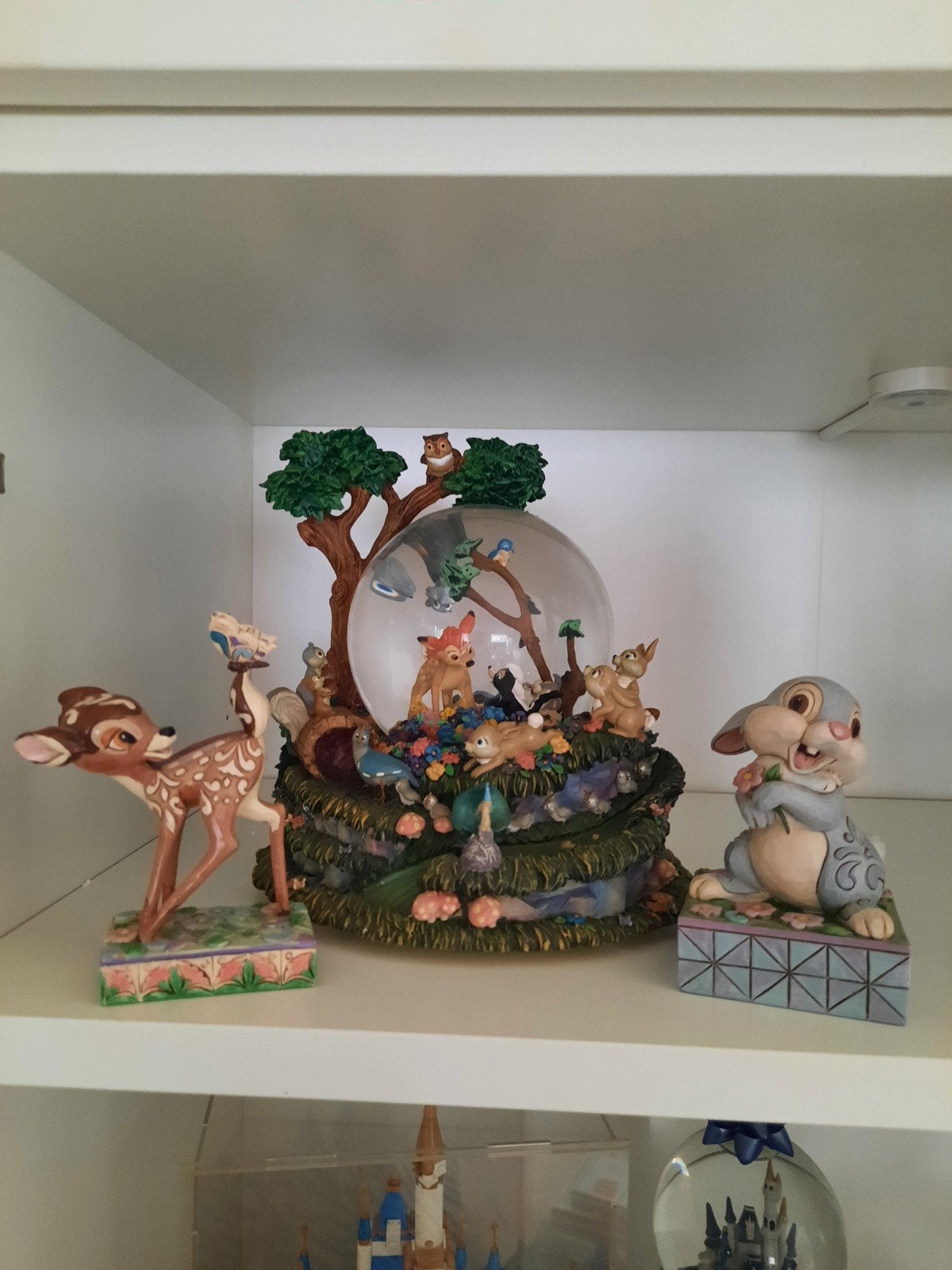 Disney traditions Bambi,  Stampertje en Snowglobe, Verzamelen, Ophalen, Zo goed als nieuw, Beeldje of Figuurtje