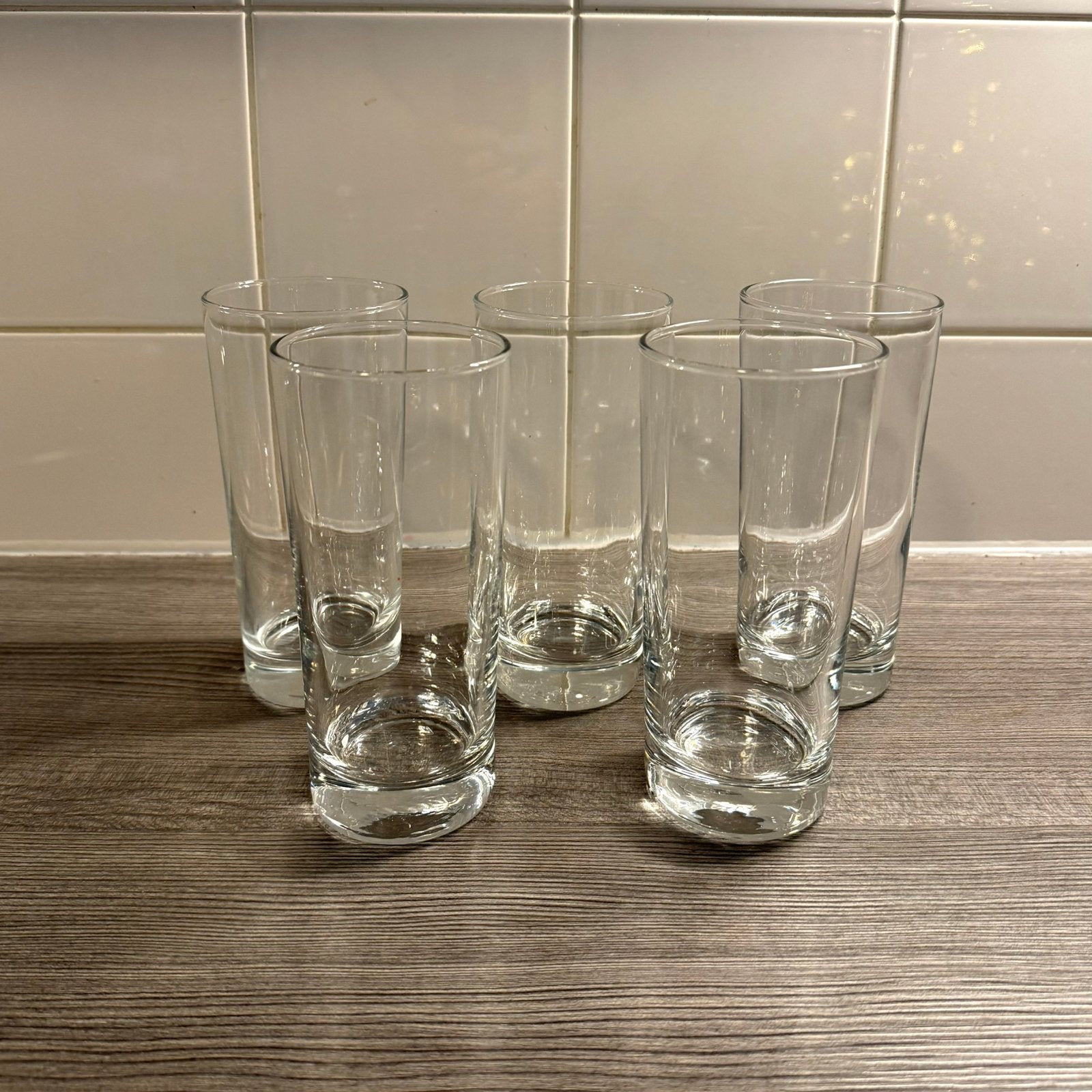 IKEA LONGDRINKGLAZEN Set van 5 Drinkglazen Helder Glas, Ophalen, Glas of Glazen, Overige stijlen, Glas