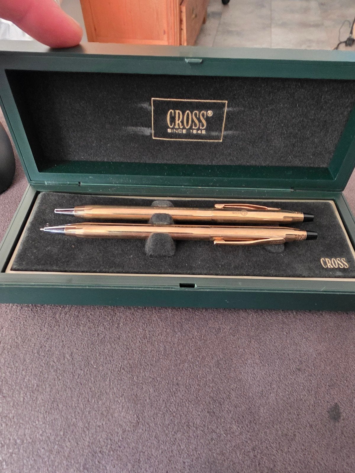 Cross Pennenset 10kt Rolled Gold, Pennenset, Cross, Met doosje, Ophalen of Verzenden