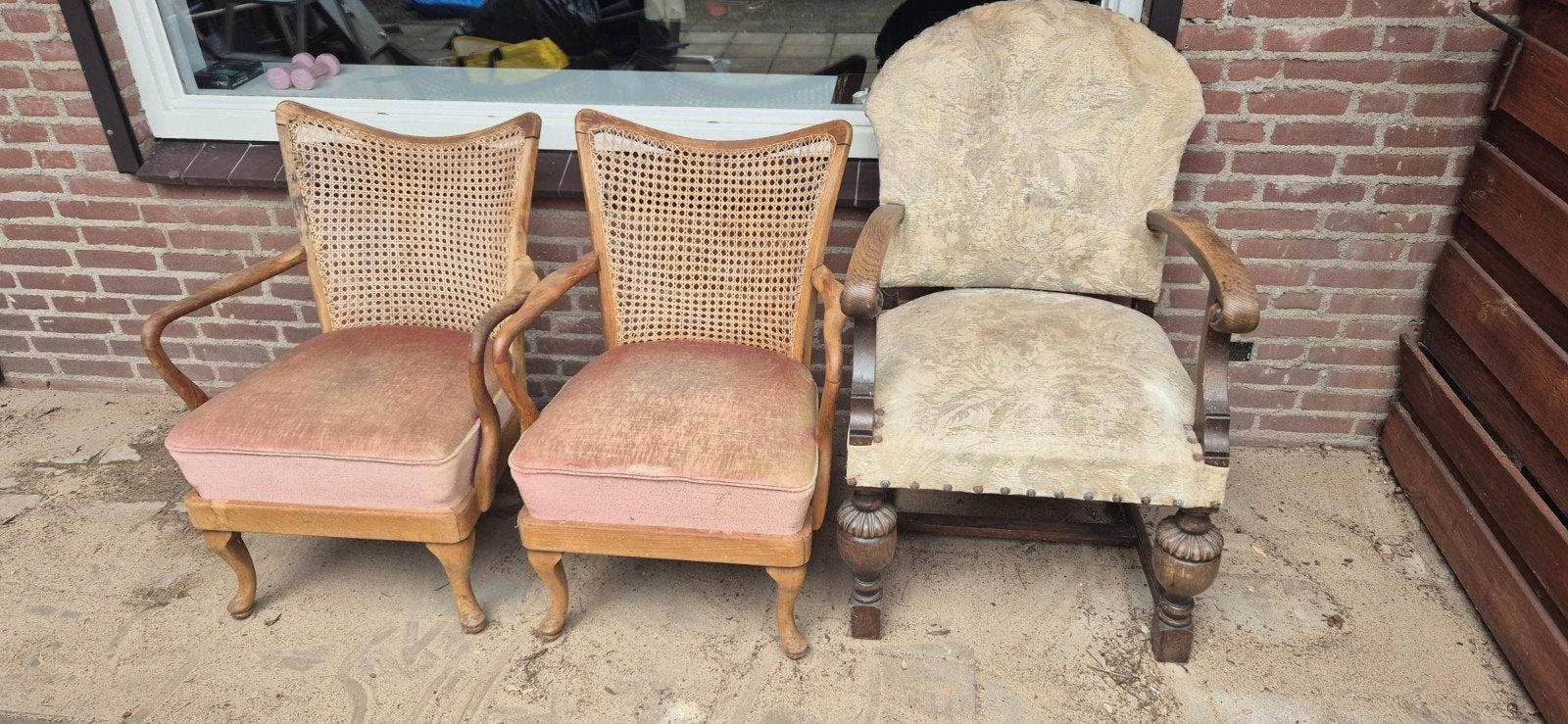 Antieke vintage stoelen (3 stuks), Ophalen