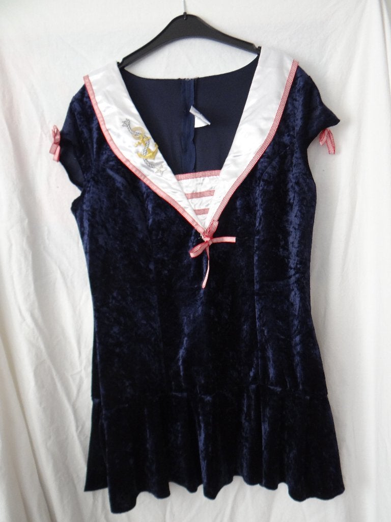 Leuk donkerblauw/wit/rood MARINE/MATROOS/NAVY jurk, Kleding | Dames, Carnavalskleding en Feestkleding, Carnaval, Maat 46/48 (XL) of groter