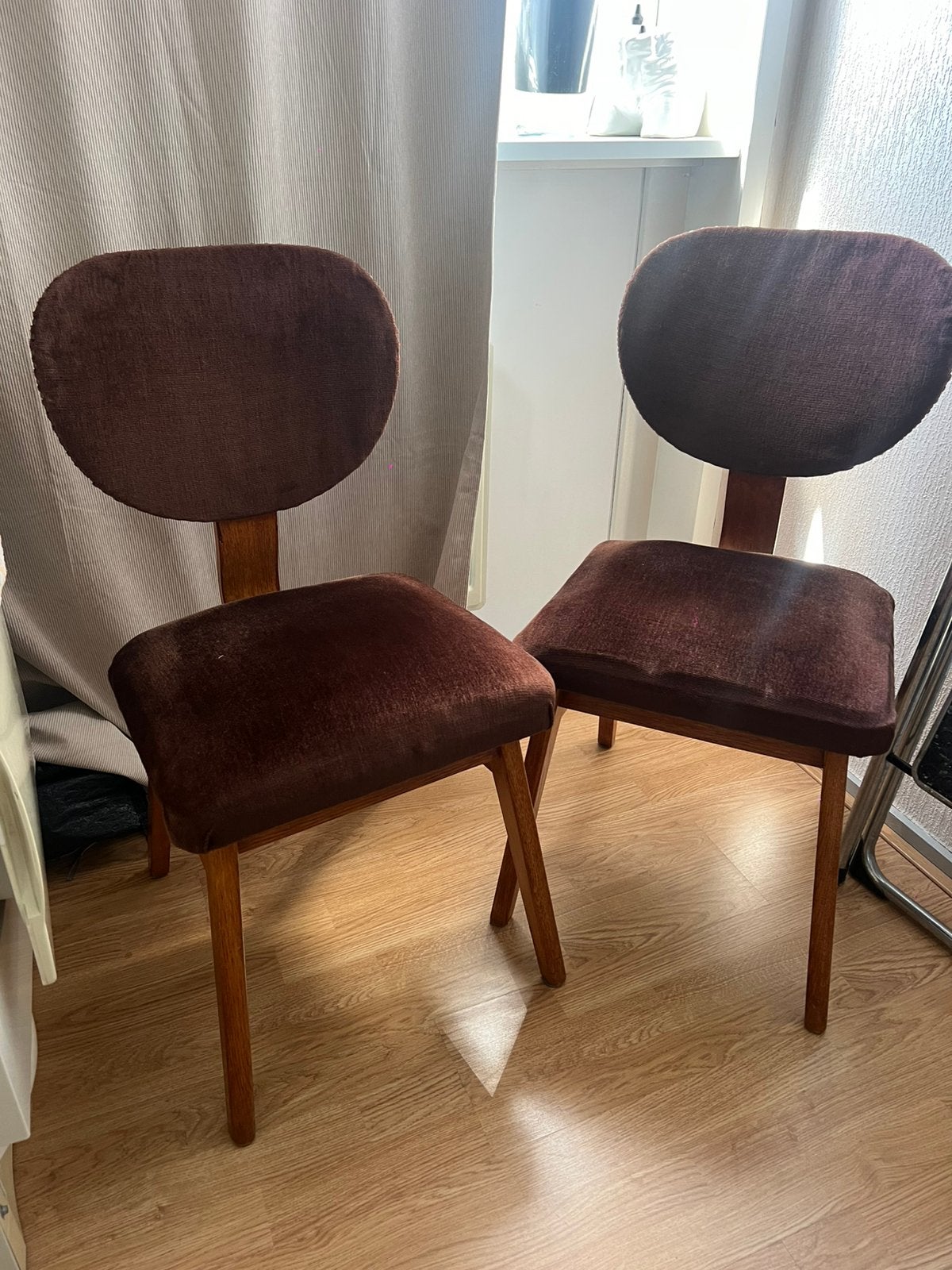 Twee oude vintage Stoelen 1959, Ophalen, Twee, Bruin, Vintage
