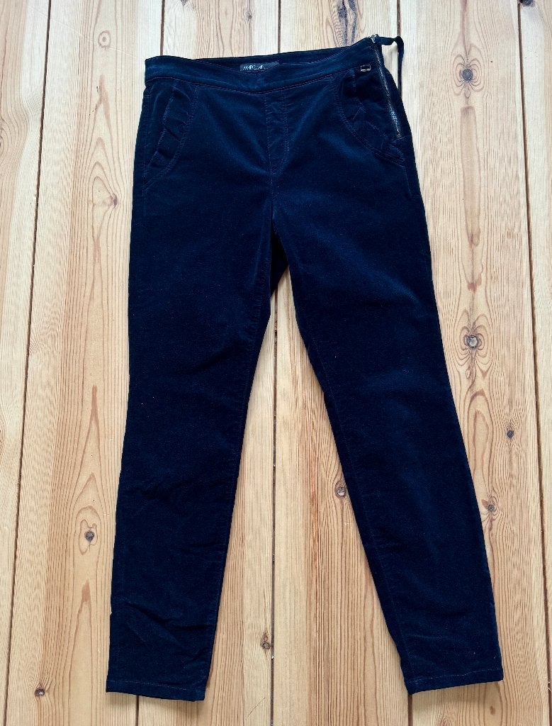 Marc Cain broek / pantalon - Blauw Navy - N2 Small maat / 36, Blauw, Ophalen of Verzenden, Zo goed als nieuw, Maat 36 (S)
