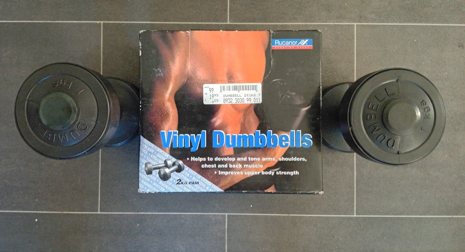 Nieuwe Vinyl Dumbbells 2x 2kg - Rucanor, Ophalen of Verzenden, Nieuw, Armen, Dumbbell