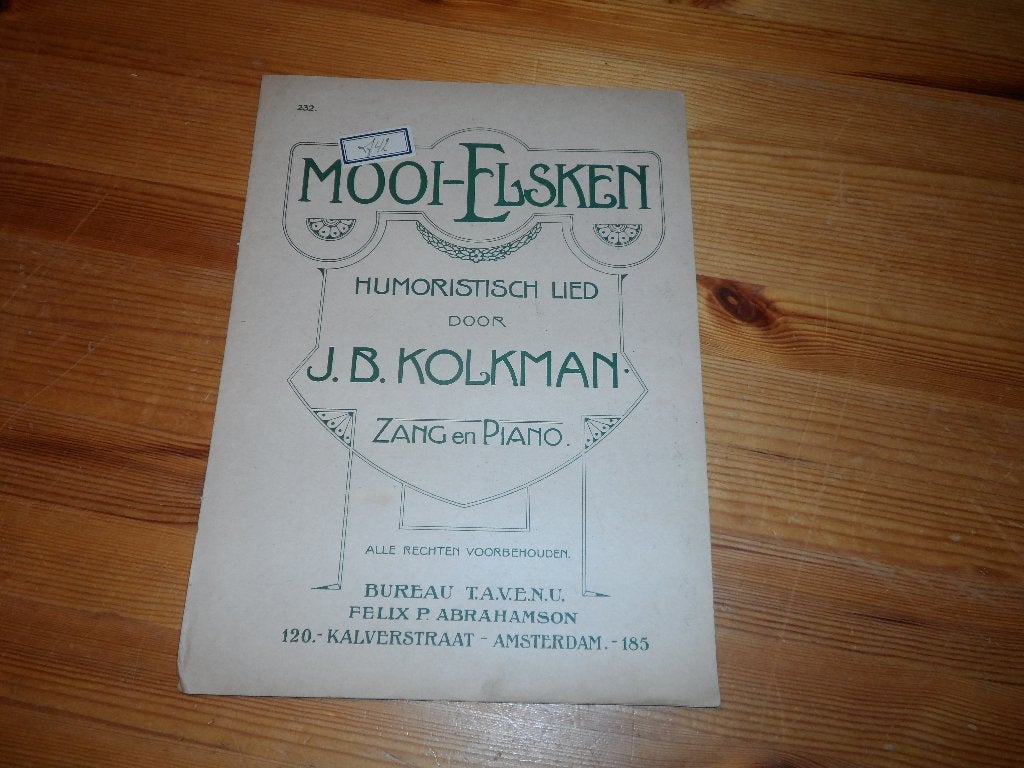 Mooi elsken - j. B. Kolkman, Zang, Gebruikt, Ophalen of Verzenden, Artiest of Componist