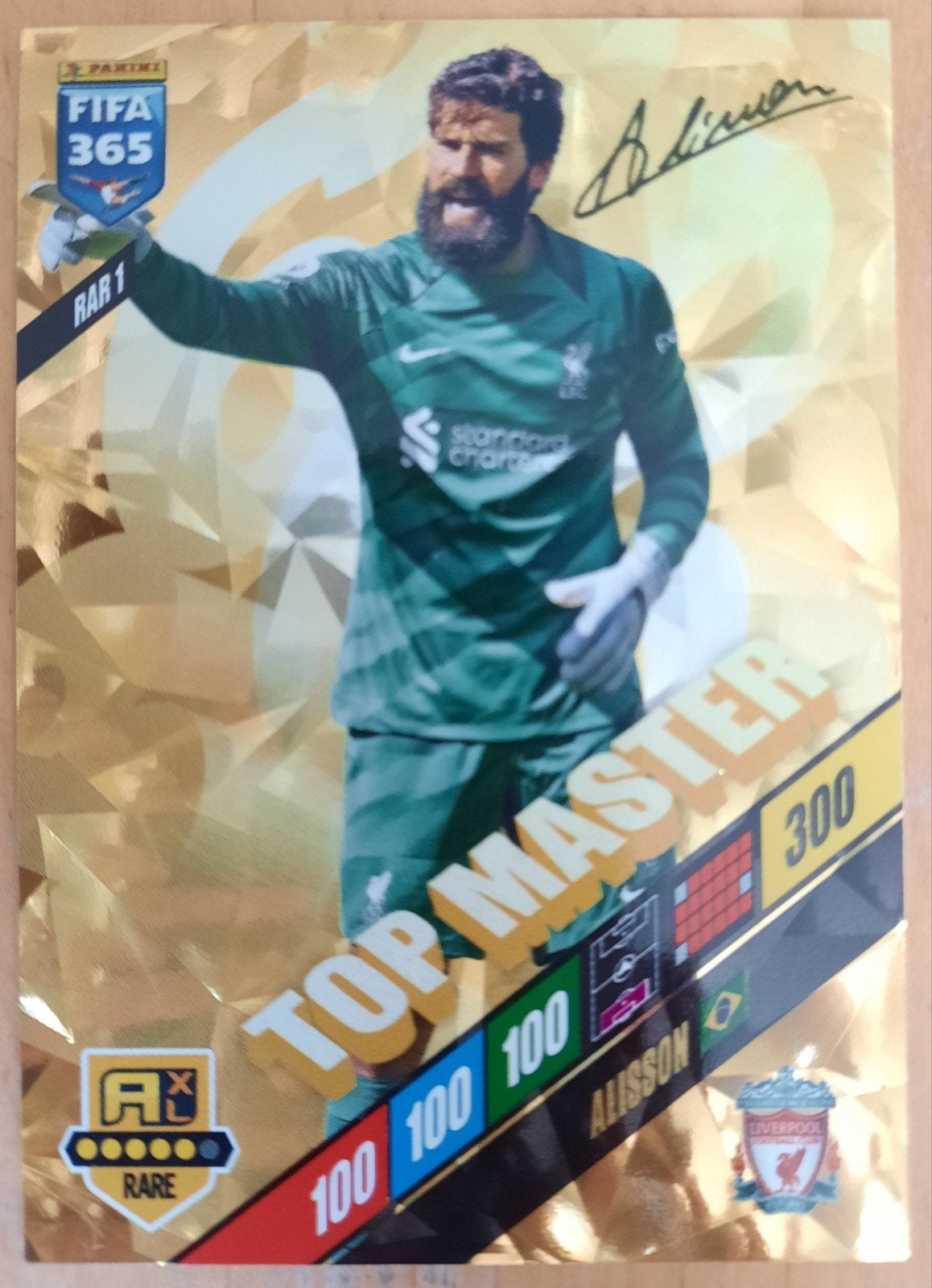Top Master kaart van Alisson Becker - Panini, Ophalen of Verzenden, Buitenlandse clubs, Poster, Plaatje of Sticker