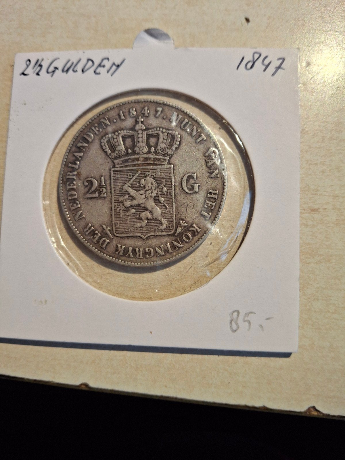 2 1/2 Gulden Willem II 1847 Zilveren Munt, Ophalen of Verzenden