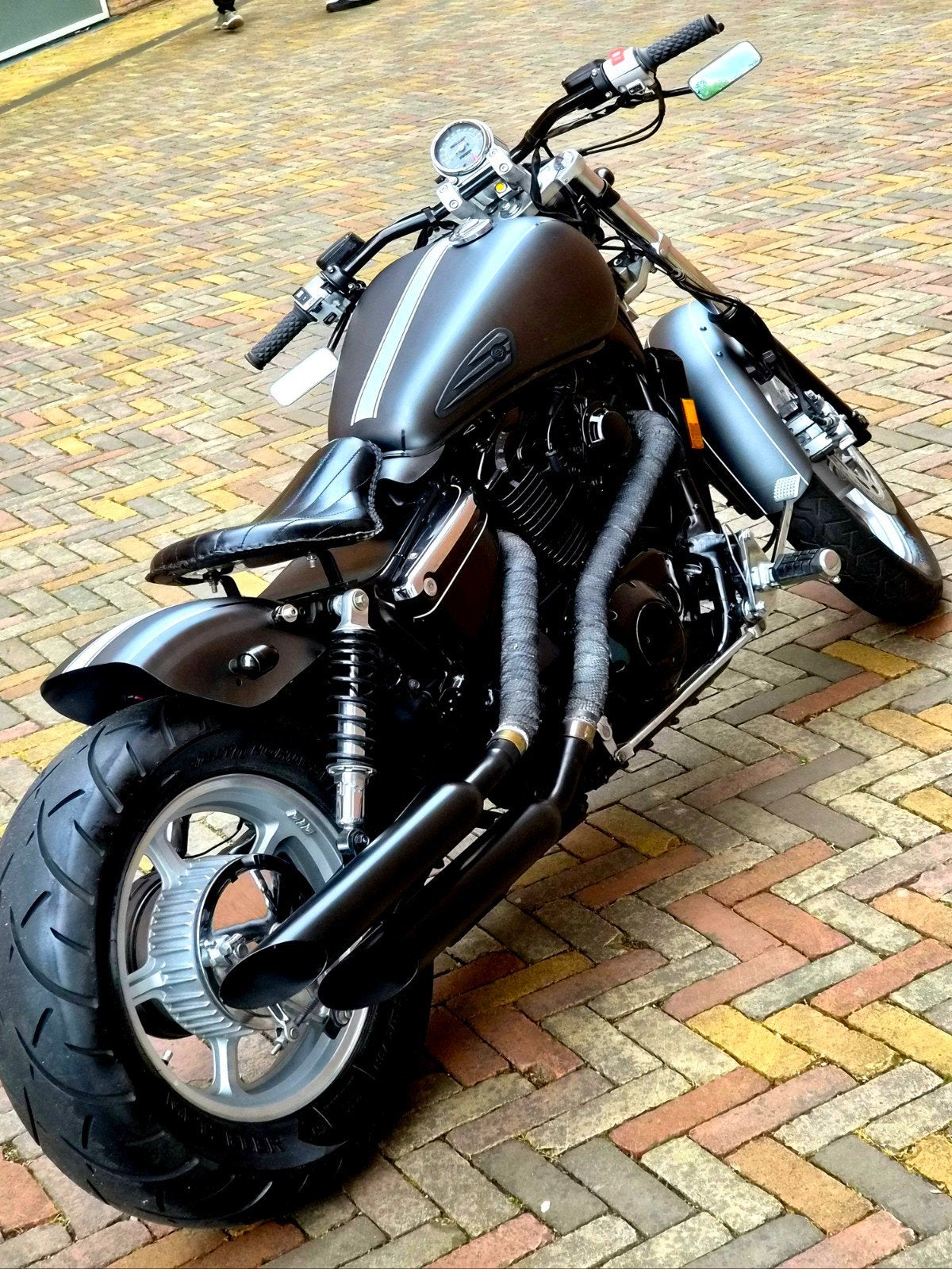 Honda VT1100 Bobber - Gun Metal mat!, LED Verlichting, 2 cilinders, Chopper, Bedrijf