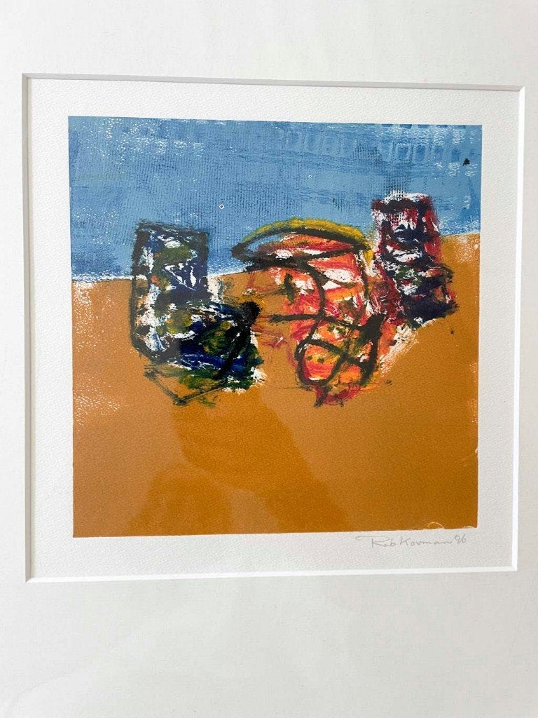 Rob Kooiman - stilleven uit 1996 - Monotype, Antiek en Kunst, Abstract, Ophalen of Verzenden, Lithografie, Gesigneerd