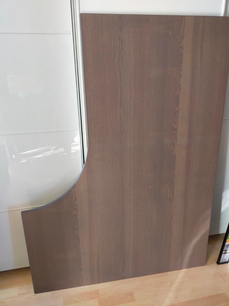 IKEA Galant bureau blad met onderstel en verstelbare poten, Huis en Inrichting, Bureaus, Ophalen, Gebruikt, Hout, Hoekbureau