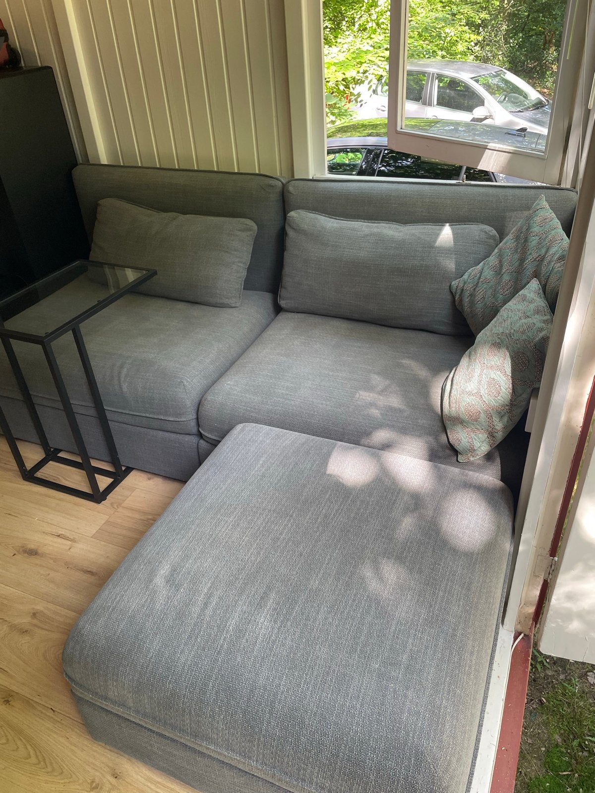 Ikea Vallentuna 3-delige hoekbank - grijs, Huis en Inrichting, Ophalen, Gebruikt, Hoekbank, Driepersoons
