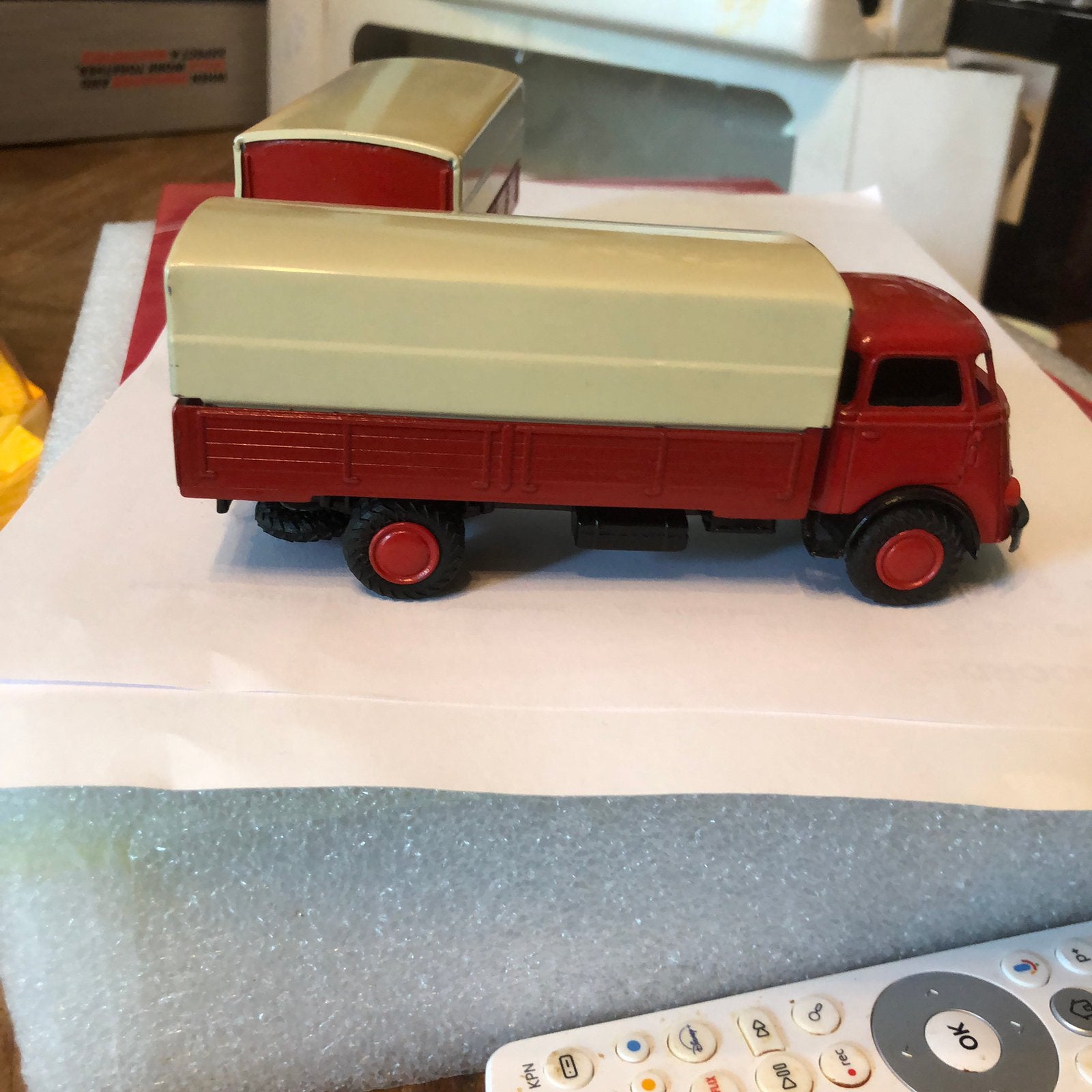LION CAR  DAF 1600 7 streper met aanhanger plus hiuf, Ophalen of Verzenden, Zo goed als nieuw, Bus of Vrachtwagen, Lion Toys