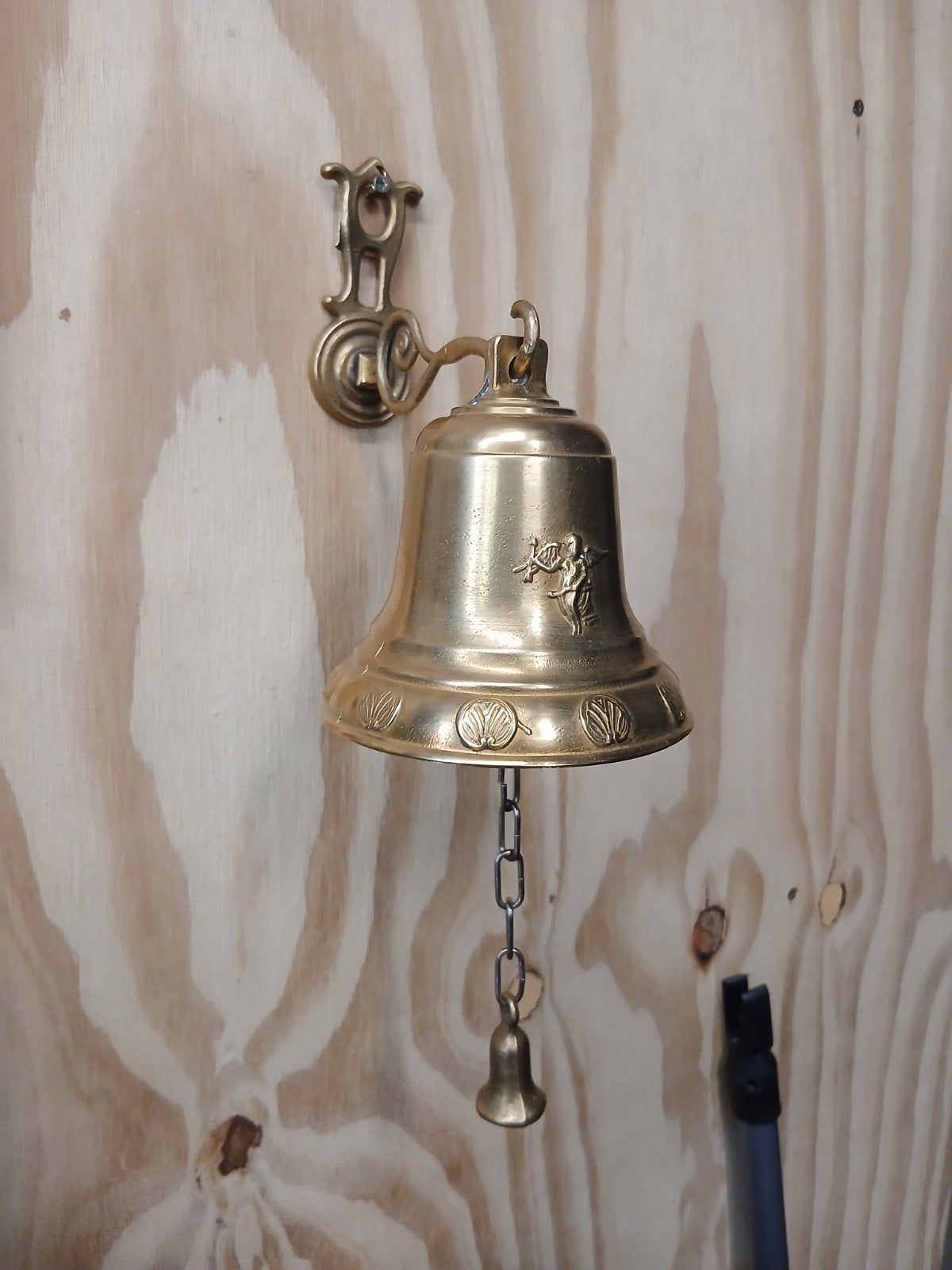 Antieke Messing Scheepsbel met Engelenmotief, Ophalen of Verzenden