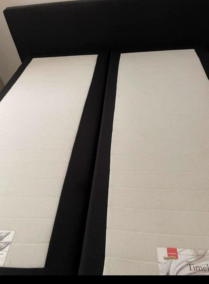 Nette Zwarte boxspring, Ophalen, Gebruikt, Tweepersoons, 180 cm