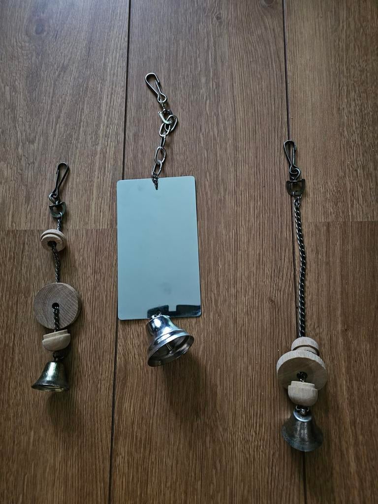 Papagaai spiegel en twee bellen, Dieren en Toebehoren